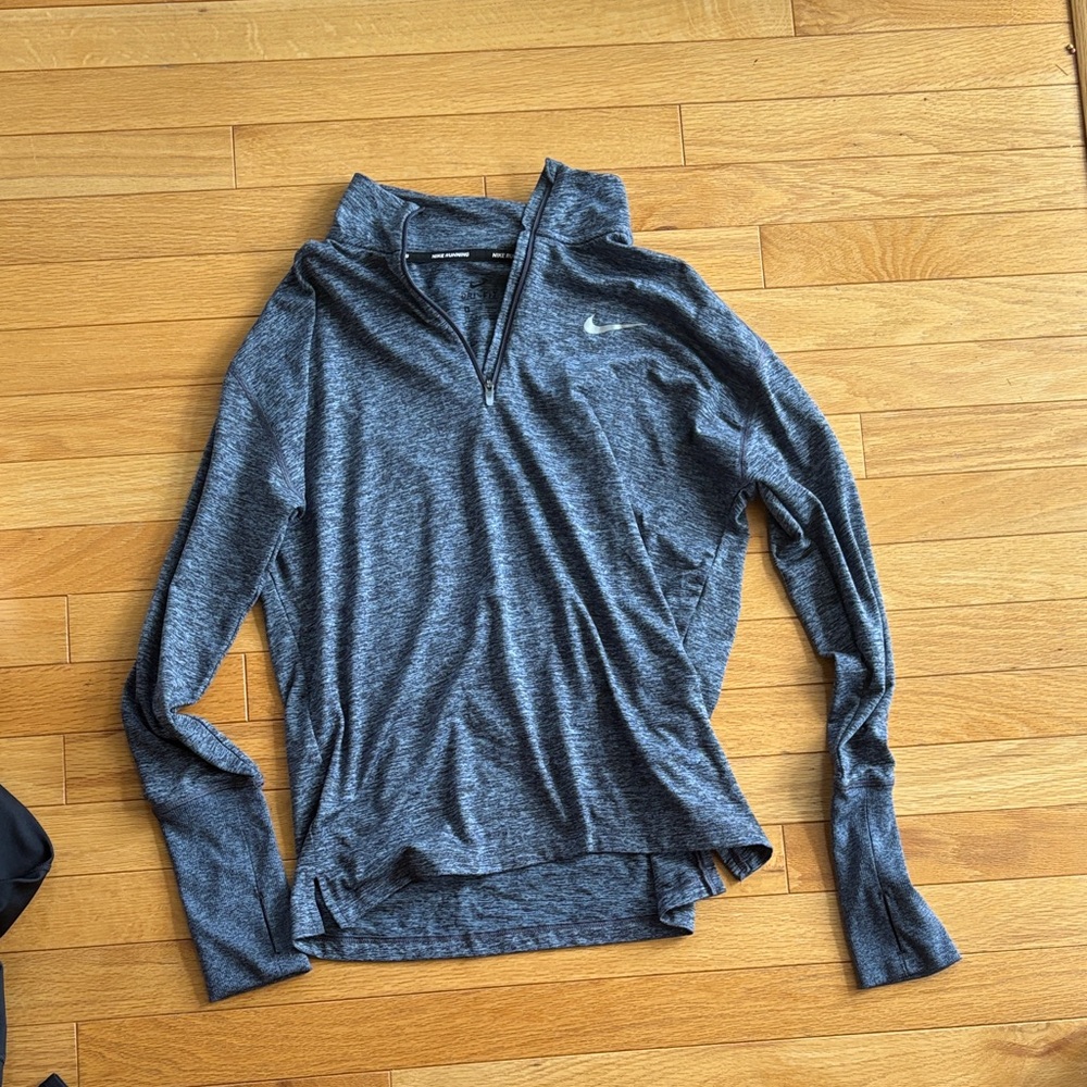Nike Heathered Gray Quarter-Zip Top
